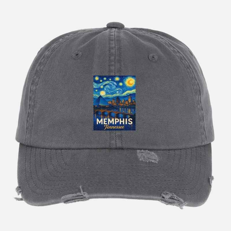 Memphis, Tennessee Casquette vintage effet usé Flexfit