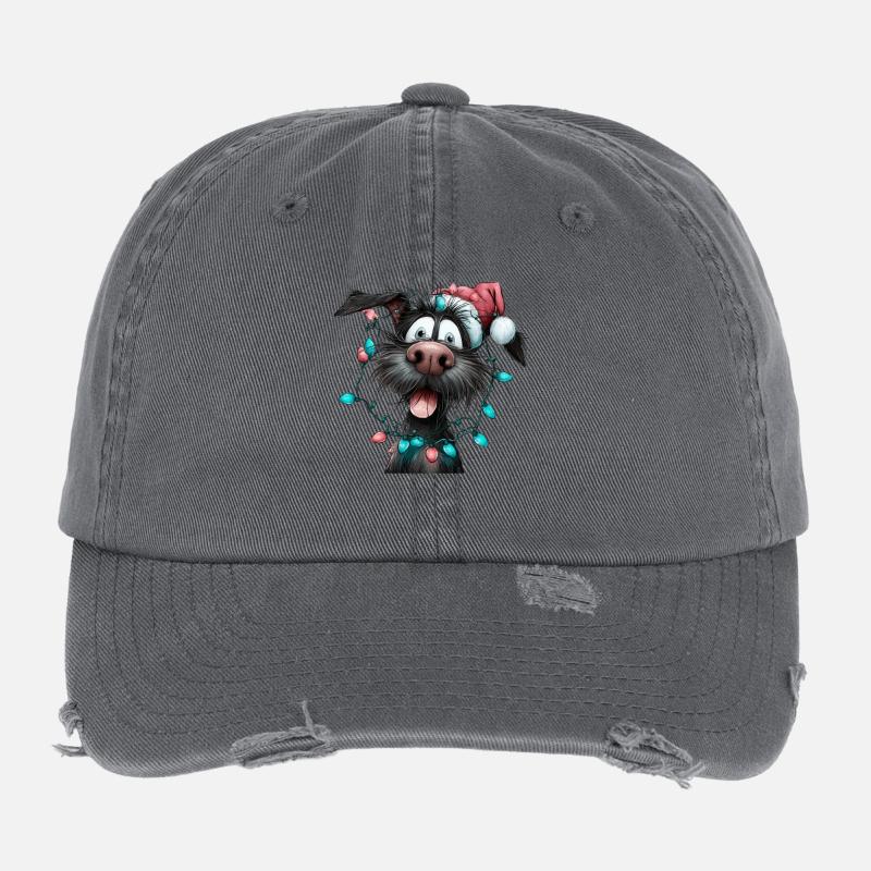Weihnachtswuff mit Lichterkette Flexfit Vintage Destroyed Cap