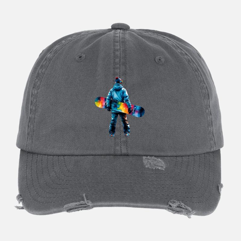 Color Explosion Snowboarders Flexfit Vintage Destroyed Cap