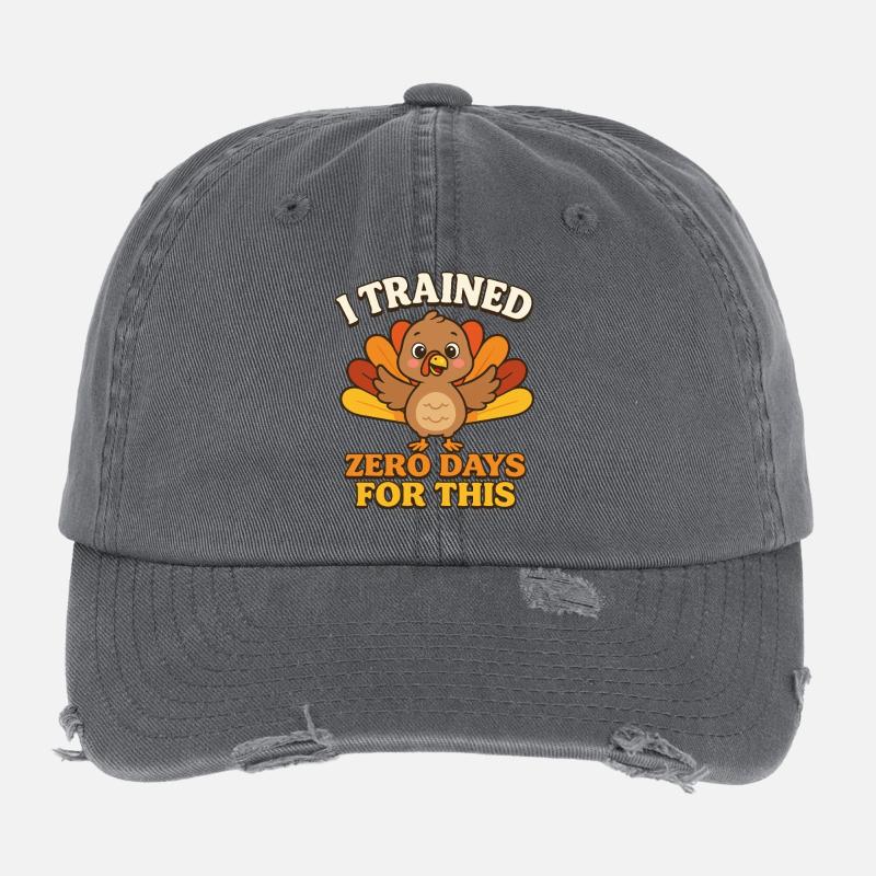 Équipe de trottinette de course drôle de Thanksgiving Casquette vintage effet usé Flexfit