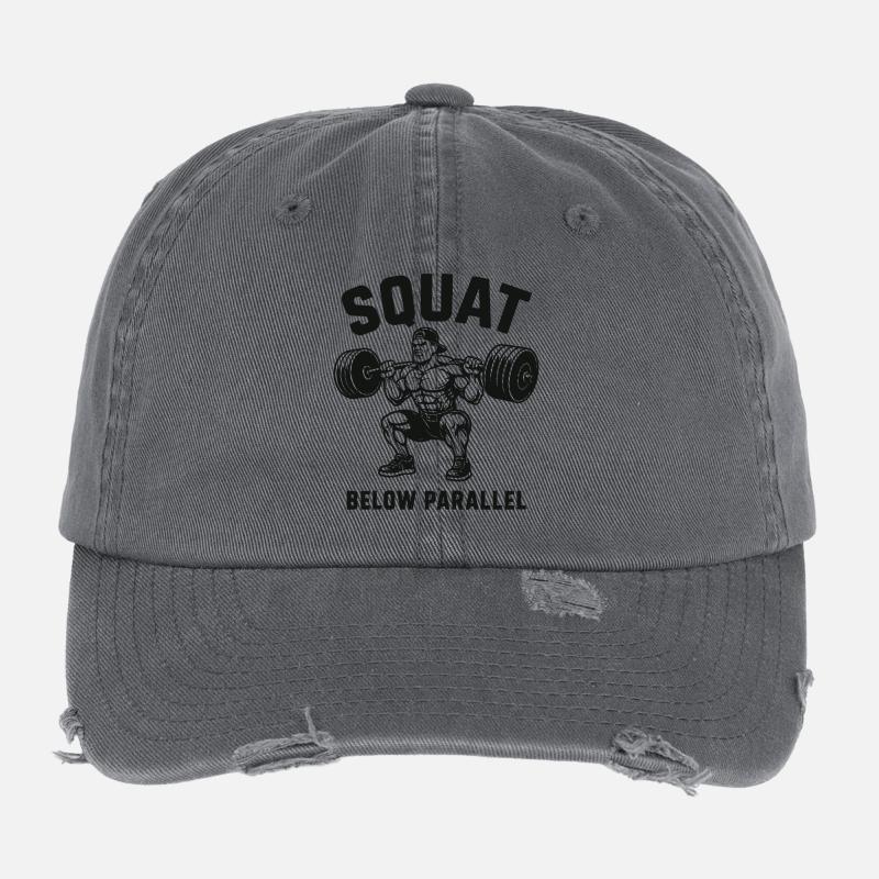 Squat sous l’haltérophile lourd parallèle Casquette vintage effet usé Flexfit