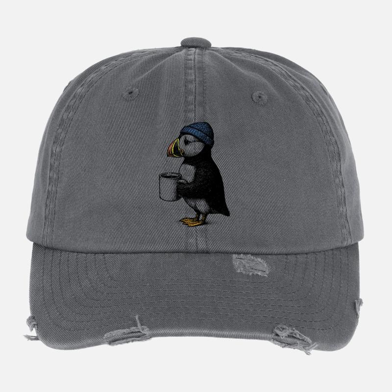 Coffee Puffin Flexfit Vintage Destroyed Cap