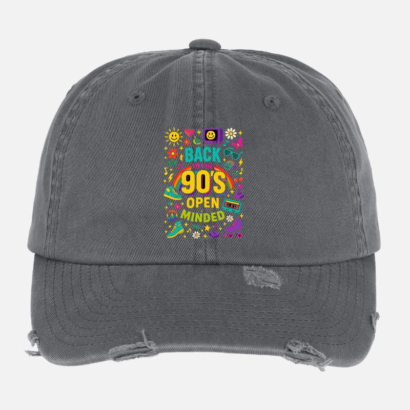 Back To The 90'S Open Minded Flexfit Vintage Destroyed Cap
