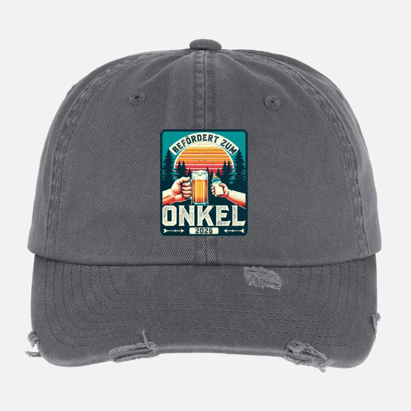 Werdender Onkel Befördert zum Onkel 2026 Flexfit Vintage Destroyed Cap