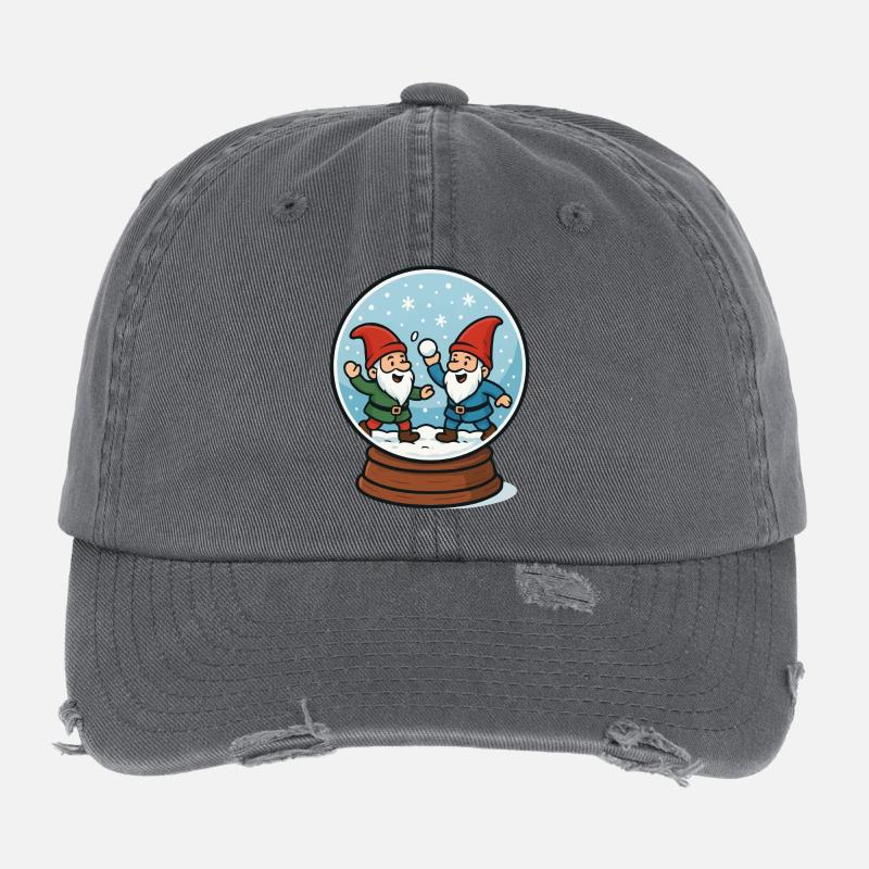 Dwarfs in a snow globe Flexfit Vintage Destroyed Cap