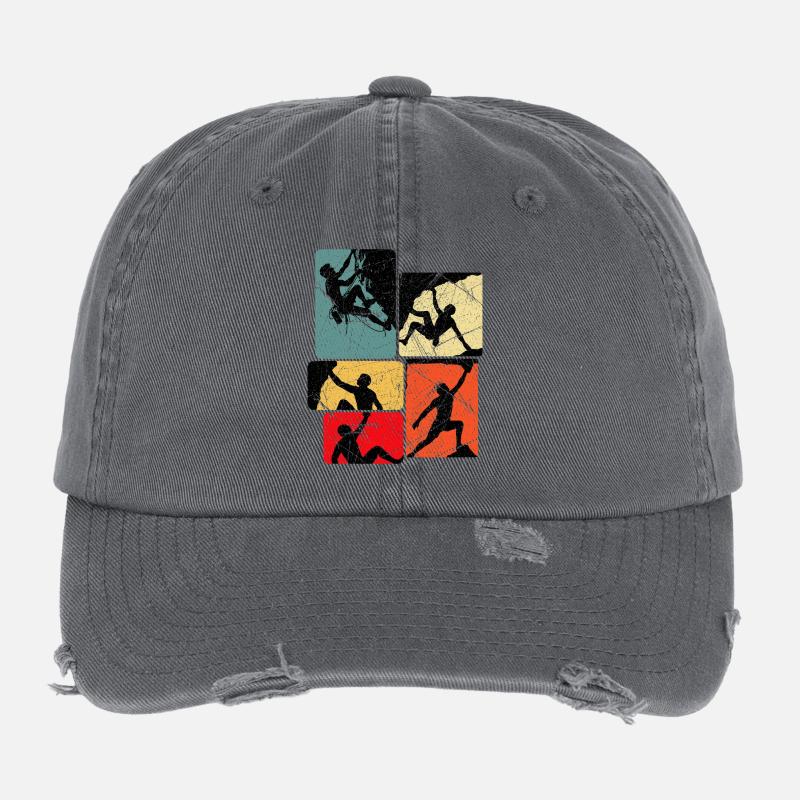 Climbing Joy Square Panel Flexfit Vintage Destroyed Cap