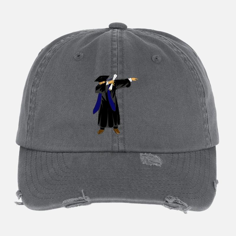 Dabbing Graduation Class 2026 Marineblaue Uniform Flexfit Vintage Destroyed Cap