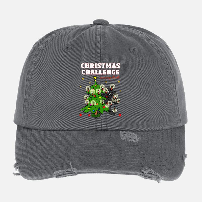 Christmas Challenge Accepts Dog Flexfit Vintage Destroyed Cap