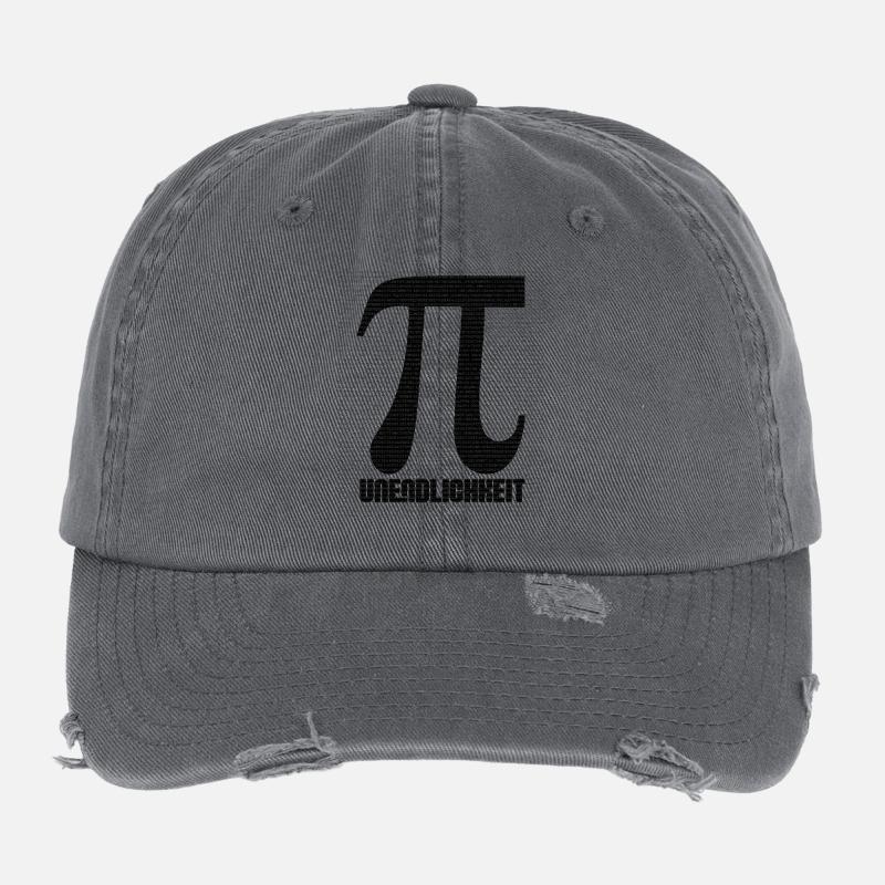 Pi Sign from Number Pattern Flexfit Vintage Destroyed Cap