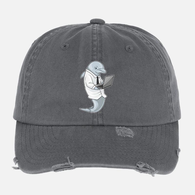 Dolphin Laptop Flexfit Vintage Destroyed Cap
