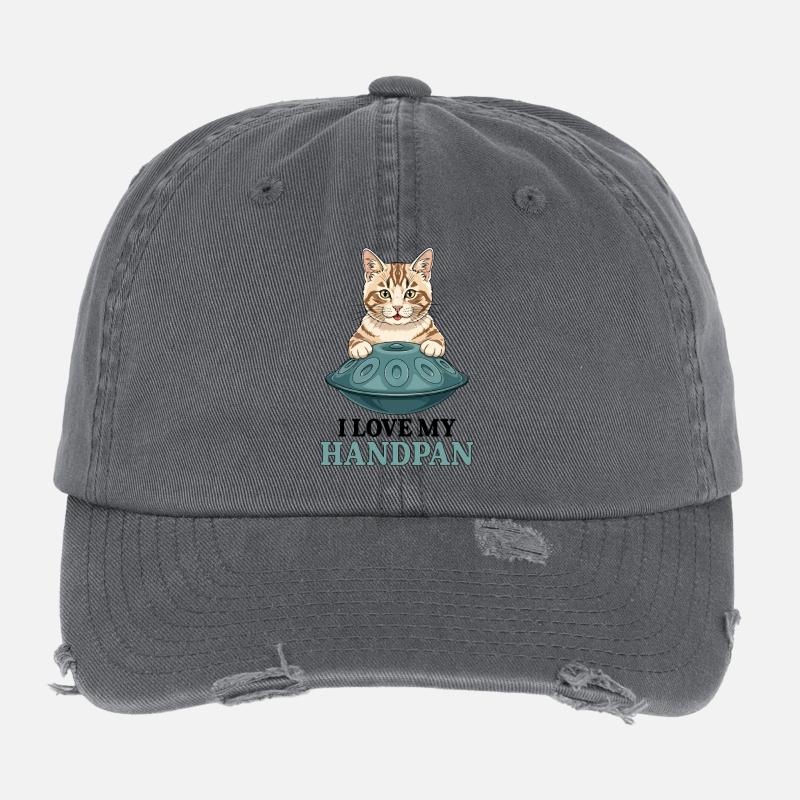 Handpan Cat Casquette vintage effet usé Flexfit