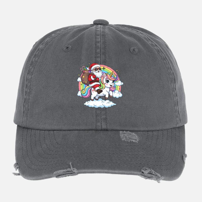 Licorne du Père Noël Casquette vintage effet usé Flexfit