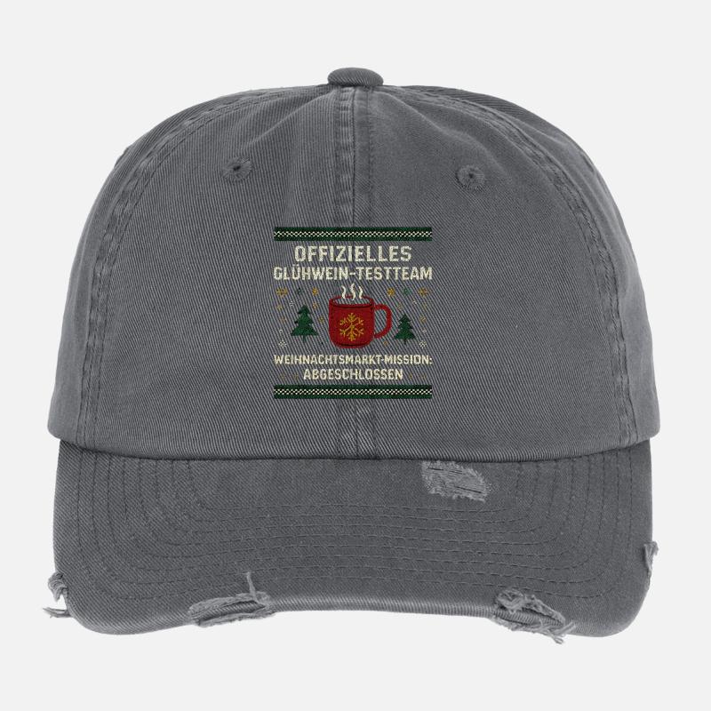 Équipe de test de vin chaud, héros du marché de Noël Casquette vintage effet usé Flexfit