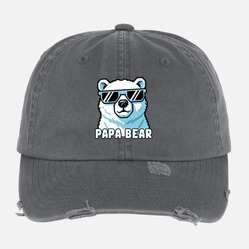 Papa Bear Flexfit Vintage Destroyed Cap