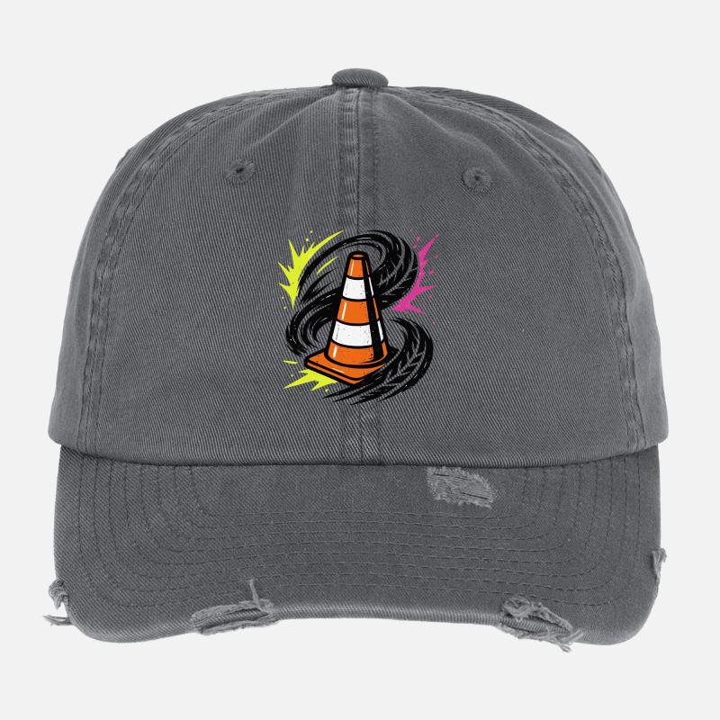 Drift Auto Tuning, Pylon Burnout, Racing Flexfit Vintage Destroyed Cap