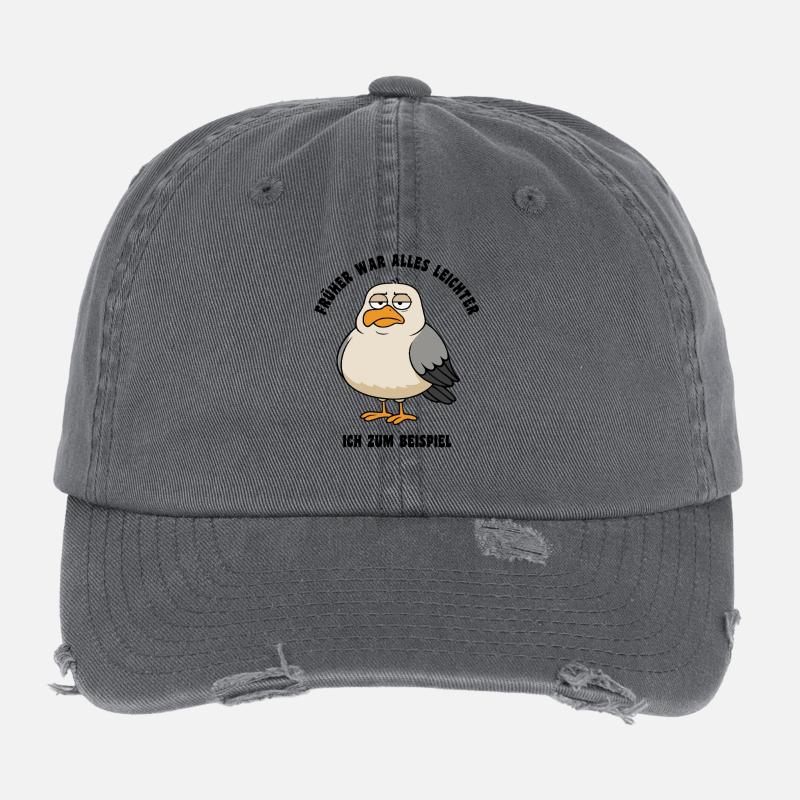 Things were easier in the old days - Seagull saying Flexfit Vintage Destroyed Cap