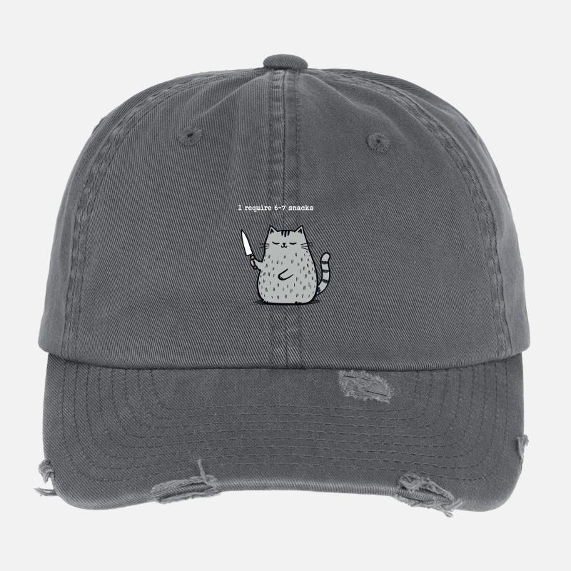 6-7 Mème Internet 6 7 Snack Cat Casquette vintage effet usé Flexfit