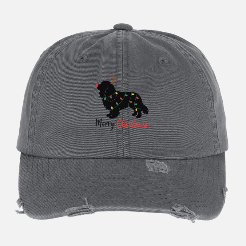 Cavalier King Charles Spaniel Noël Hiver Casquette vintage effet usé Flexfit