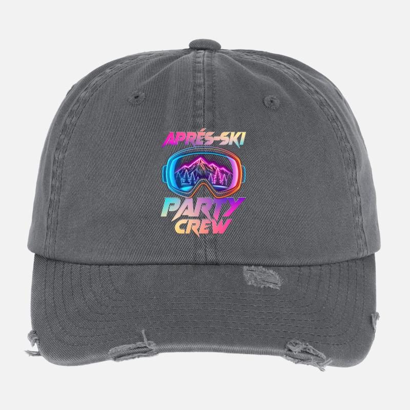 Après Ski Party Crew colorée Casquette vintage effet usé Flexfit