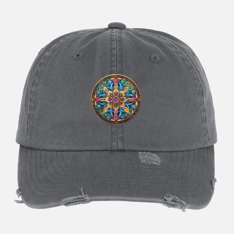Mandala Fire Star Flexfit Vintage Destroyed Cap