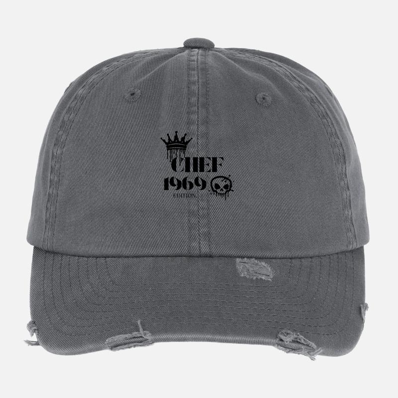 Chef Edition 1969 56 Birthday Saying Flexfit Vintage Destroyed Cap
