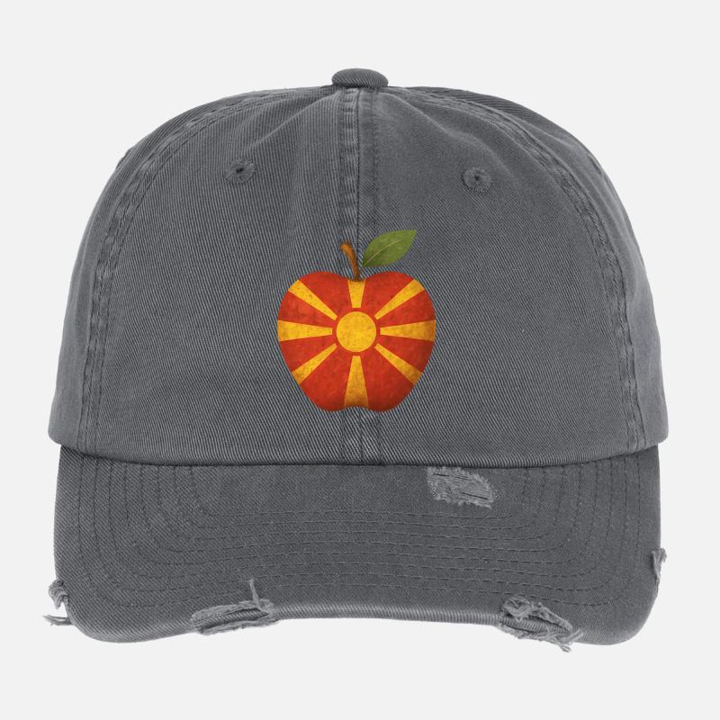 North Macedonia Flexfit Vintage Destroyed Cap