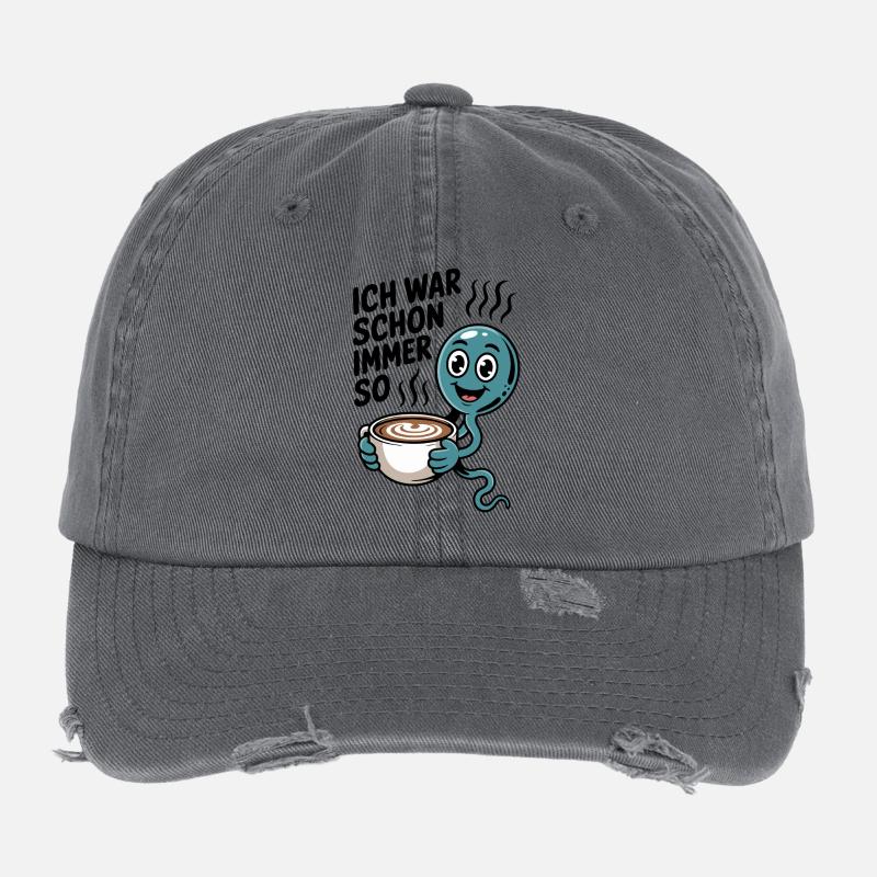 Drôle de diction au café avec un motif de sperme Casquette vintage effet usé Flexfit