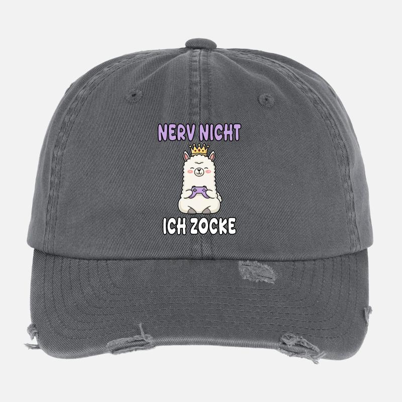 Llama Gaming Casquette vintage effet usé Flexfit