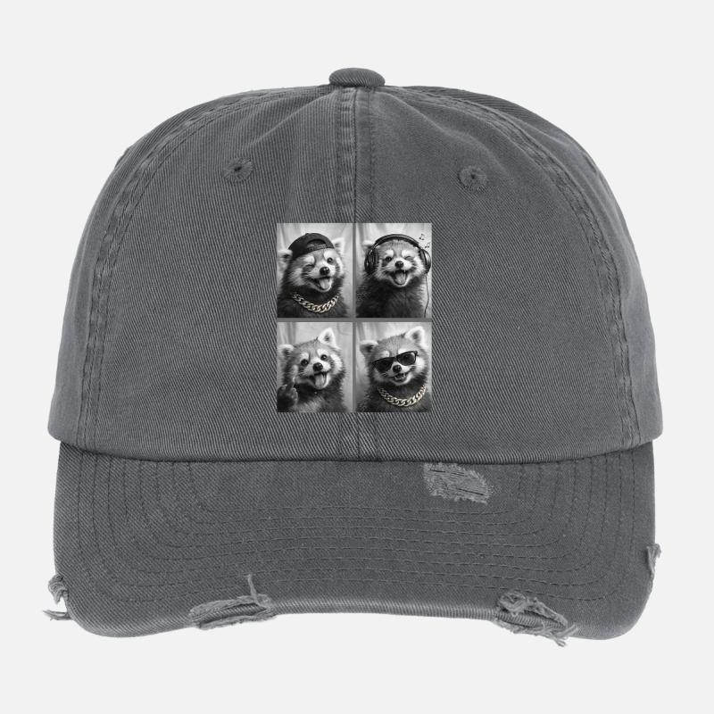 red panda Flexfit Vintage Destroyed Cap