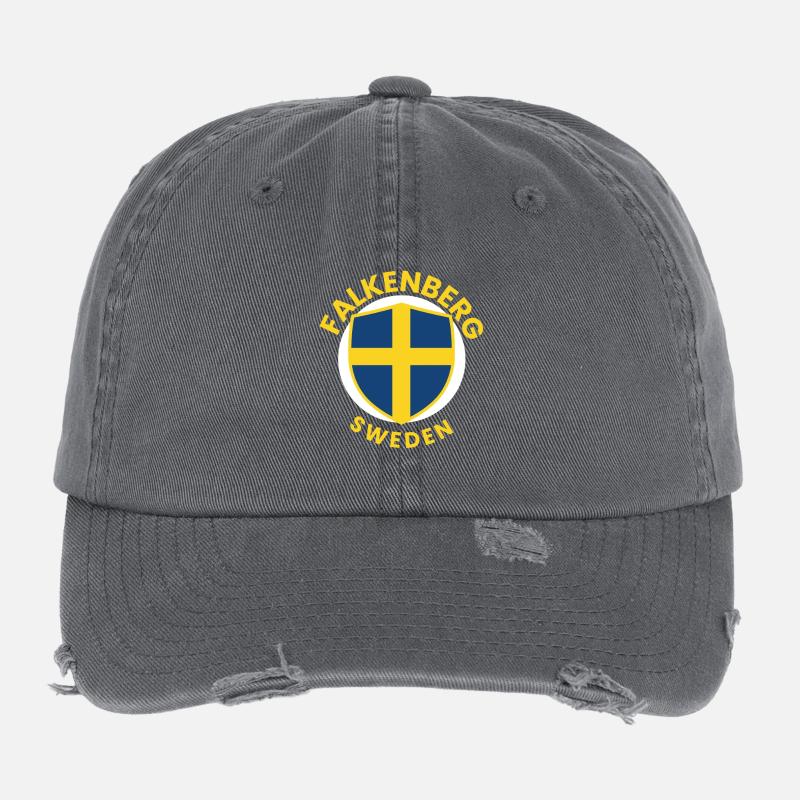 Falkenberg-Schild Schweden Flexfit Vintage Destroyed Cap