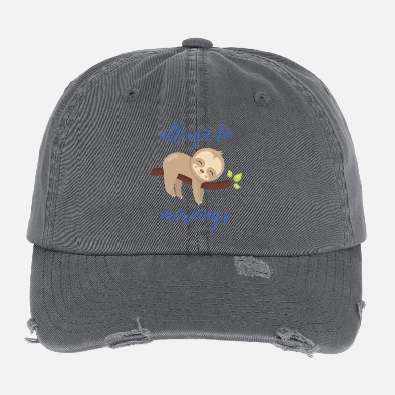 Allergic to Mornings Flexfit Vintage Destroyed Cap