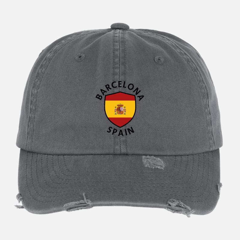 Bouclier de Barcelone, Espagne Casquette vintage effet usé Flexfit