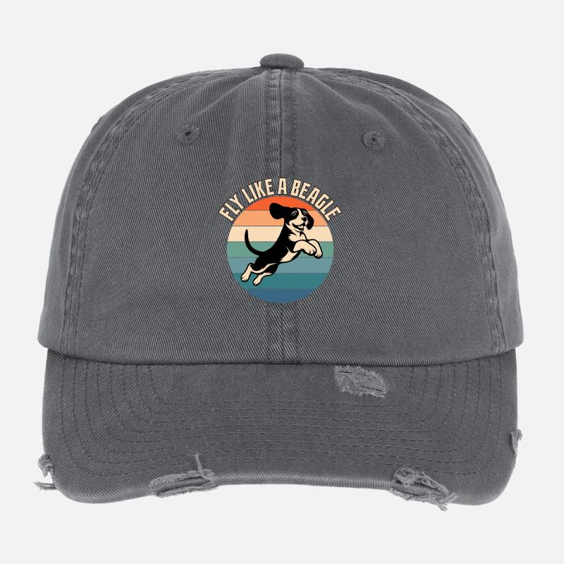 Volez comme un beagle rétro vintage Casquette vintage effet usé Flexfit