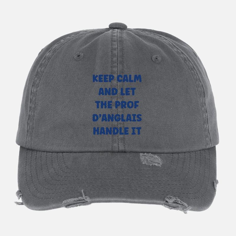 Keep Calm Prof Anglais Casquette vintage effet usé Flexfit
