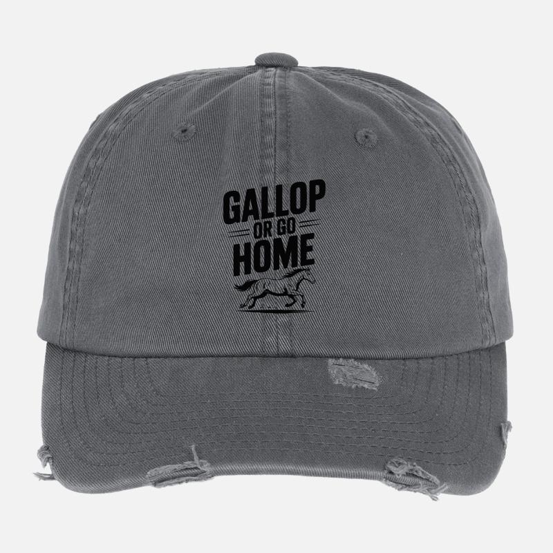 Galoppieren oder nach Hause gehen Flexfit Vintage Destroyed Cap