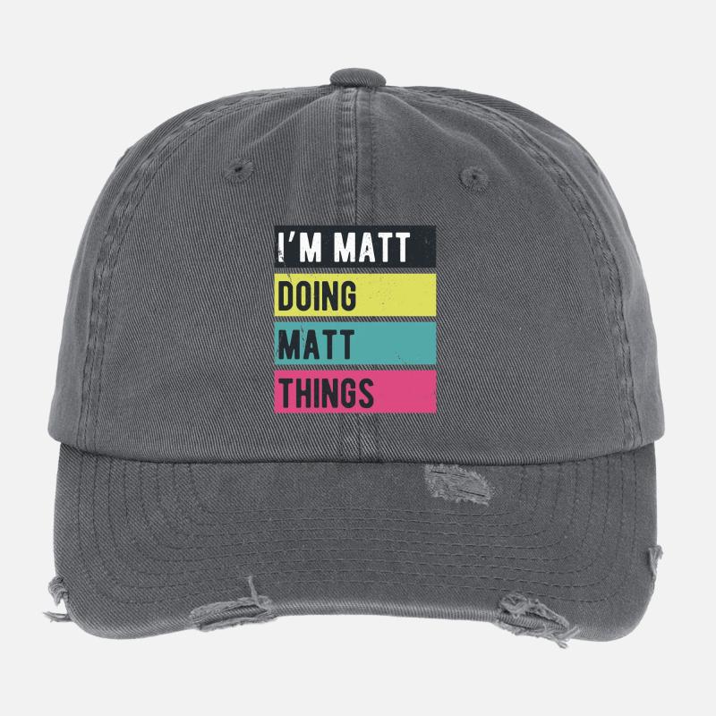 Je suis Matt Things Colors Retro Casquette vintage effet usé Flexfit
