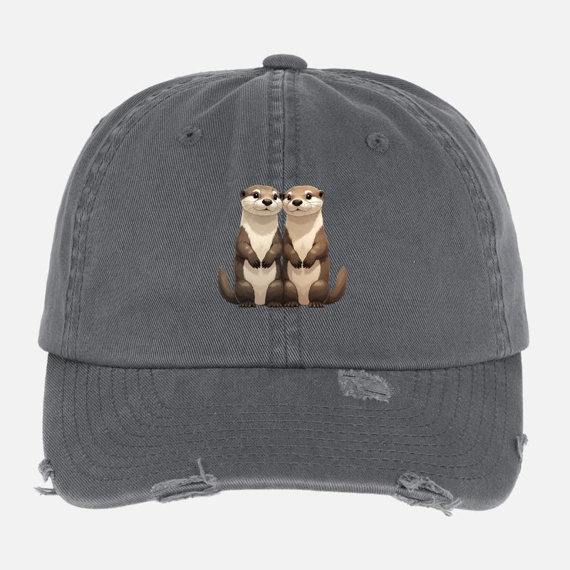 Deux mignons suricates Casquette vintage effet usé Flexfit