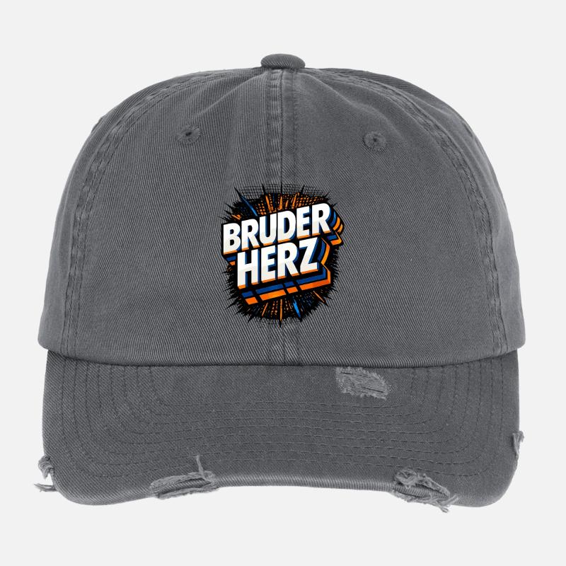 Bruderherz Geschenk Bruder Flexfit Vintage Destroyed Cap