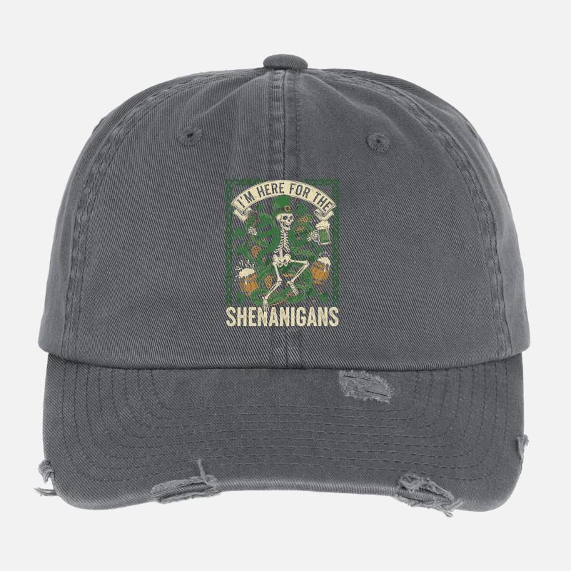 Skelett Leprechaun Shenanigans Flexfit Vintage Destroyed Cap