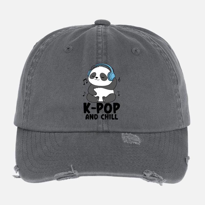 K-Pop et Chill Casquette vintage effet usé Flexfit