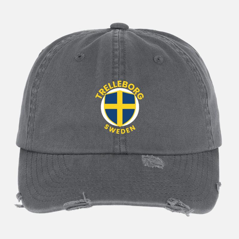 Logo du bouclier du Royaume-Uni de Trelleborg Casquette vintage effet usé Flexfit