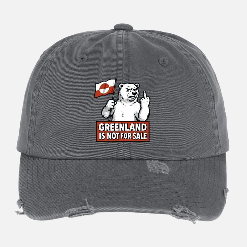 Le Groenland n’est pas à vendre Casquette vintage effet usé Flexfit