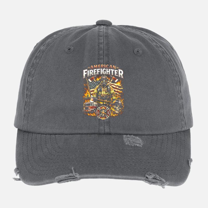 Amerikanischer Feuerwehrheld Flexfit Vintage Destroyed Cap