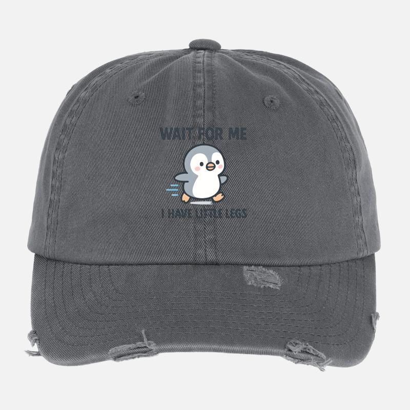 Pinguin Spruch Humor Meme Lustig Geschenkidee Flexfit Vintage Destroyed Cap