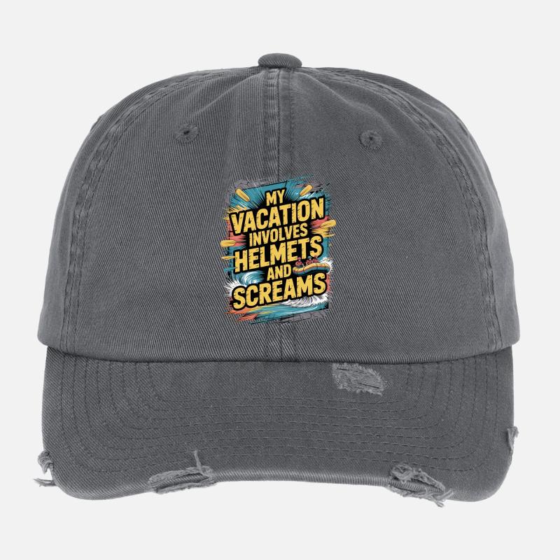 Mes vacances incluent des casques et des cris d’aventure Casquette vintage effet usé Flexfit
