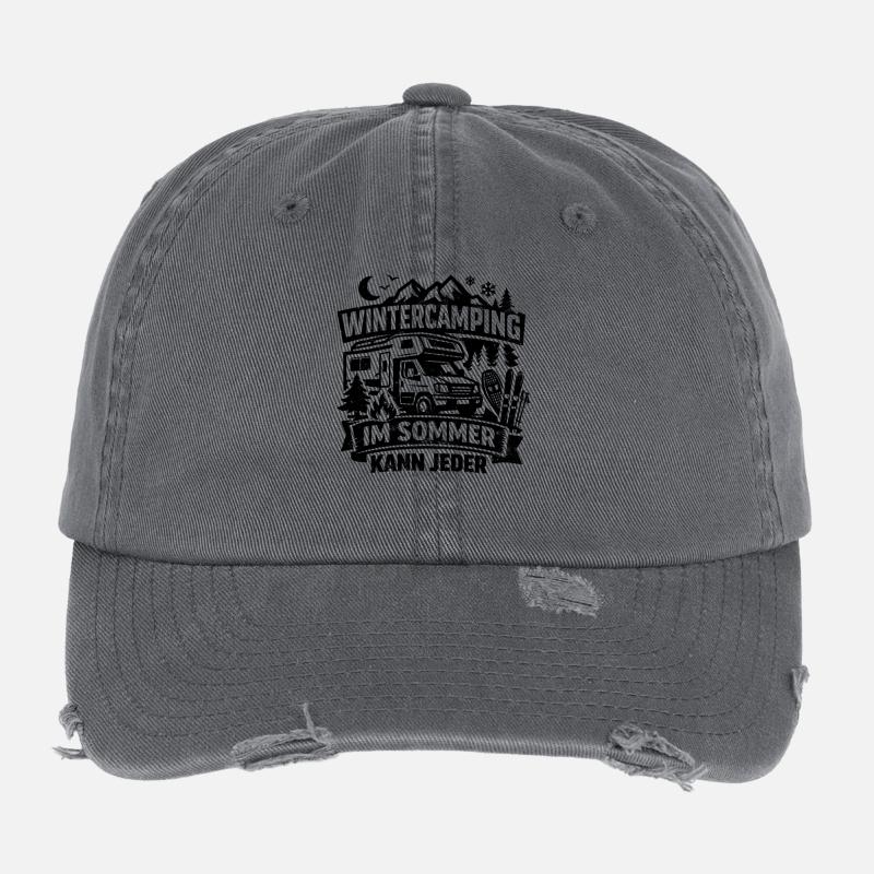 Winter Camping | Im Sommer kann jeder | Spruch Flexfit Vintage Destroyed Cap