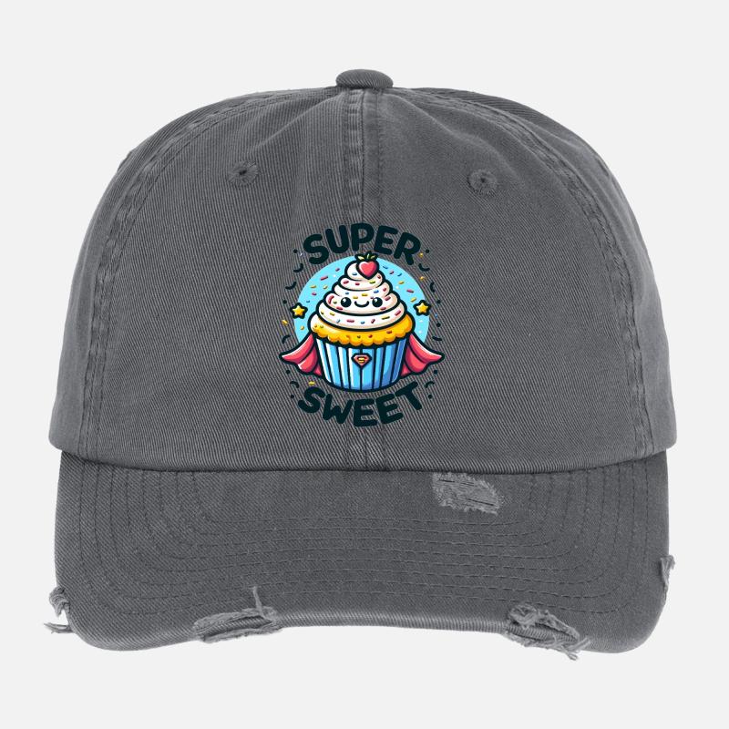 Super Cupcake Hero Flexfit Vintage Destroyed Cap