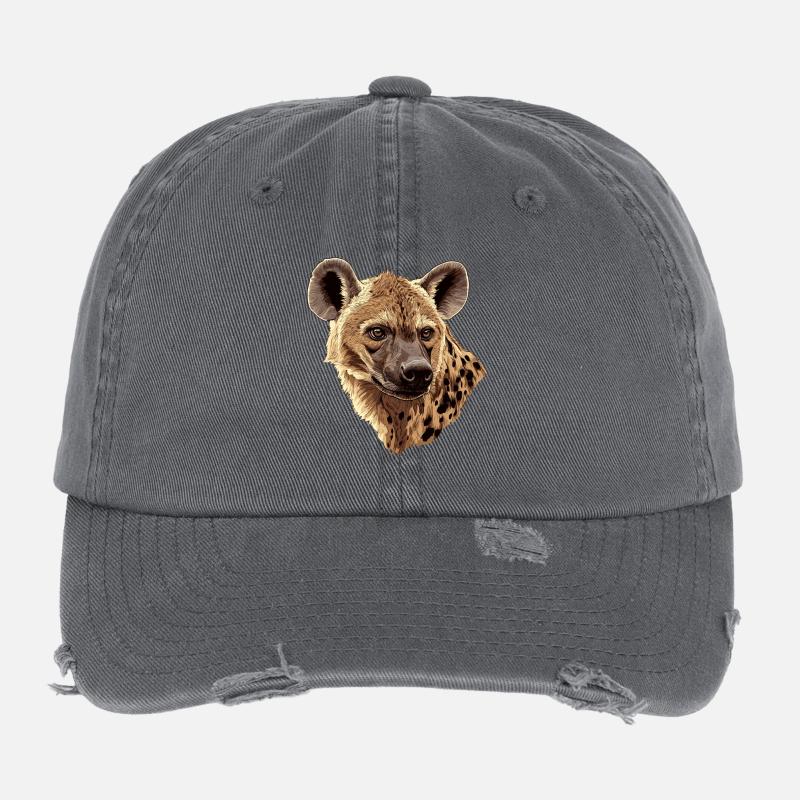Illustration de la hyène de savane Casquette vintage effet usé Flexfit