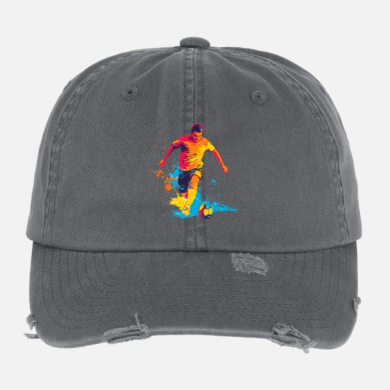 Farbexplosion Fußballheld im Sprint Flexfit Vintage Destroyed Cap