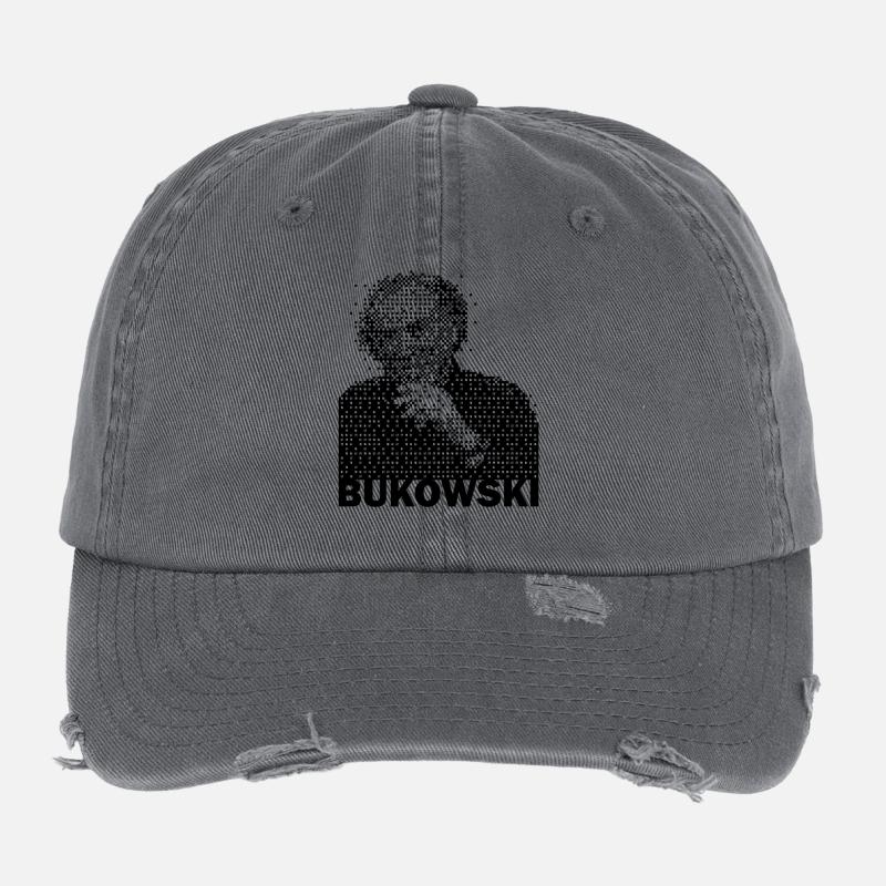 Portrait de Charles Bukowski Casquette vintage effet usé Flexfit